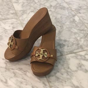 Tory Burch Wedges Slides Sandals Shoes Sz 7